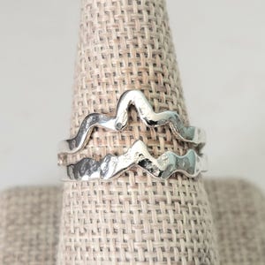 Mountain Ring, Sterling Silver Mountain Jewelry, Teton Ring, Dainty Gold or Silver Ring, Teton Souvenir Ring