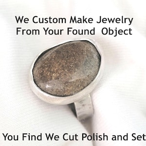 Your Keepsake Stone into Ring, Bracelet, or Pendant,  Sterling Silver Custom Personal Memories, Your Stones, Your Size Personalized Jewelry
