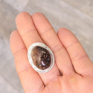 Fire Agate Ring, Handmade Sterling Silver Arizona Agate , Natural Fire Agate Gemstone, Agate, Positive Energy Fire Stone, Agate Artist Ring