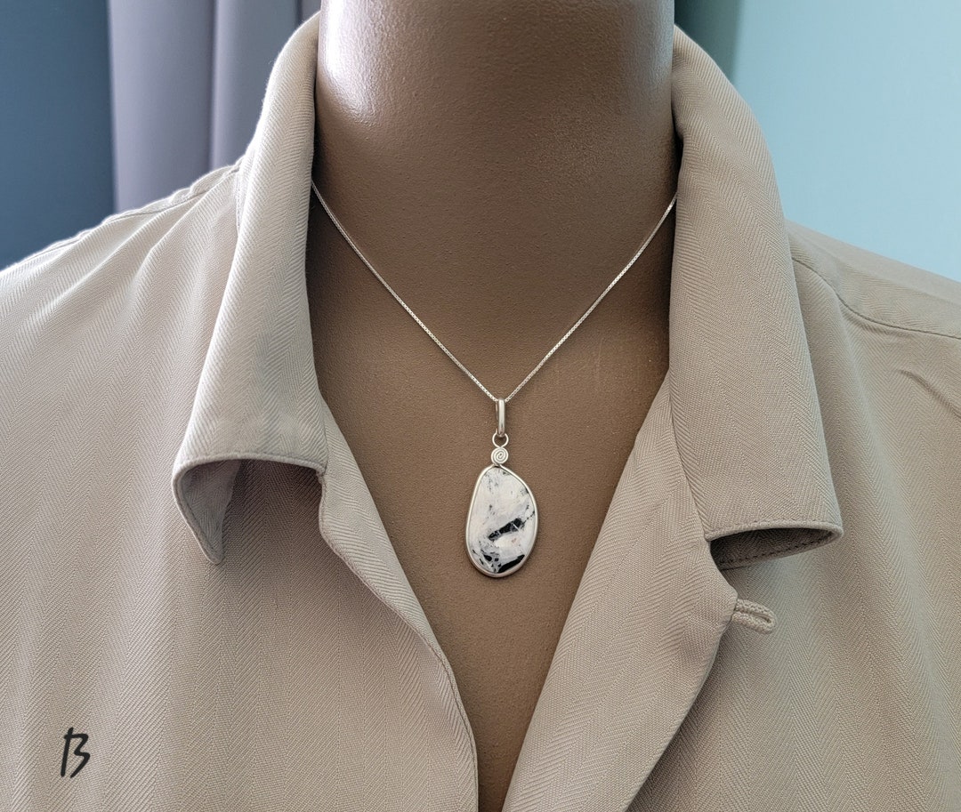 White Buffalo Turquoise, Sterling Silver Artist Necklaces, Natural