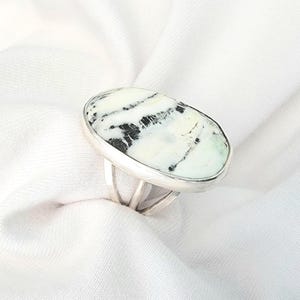 White Buffalo Turquoise Ring, CHOOSE Your STONE and SIZE Sterling Silver, Handmade Turquoise Ring,  White Buffalo Artist Gift for Daughter