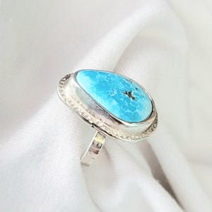 A Turquoise Handmade Ring Sterling Silver CHOOSE Your STONE and Size, Oval Shape Small Arizona USA Natural Stone Ring, Artist Custom Rings