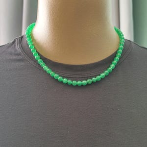 Jade Necklace, Natural Green Jadeite, Handmade  Beaded Jade Necklace, Jadeite, Artist Inspired Small Round Jade Beads, Lucky Green Gemstone