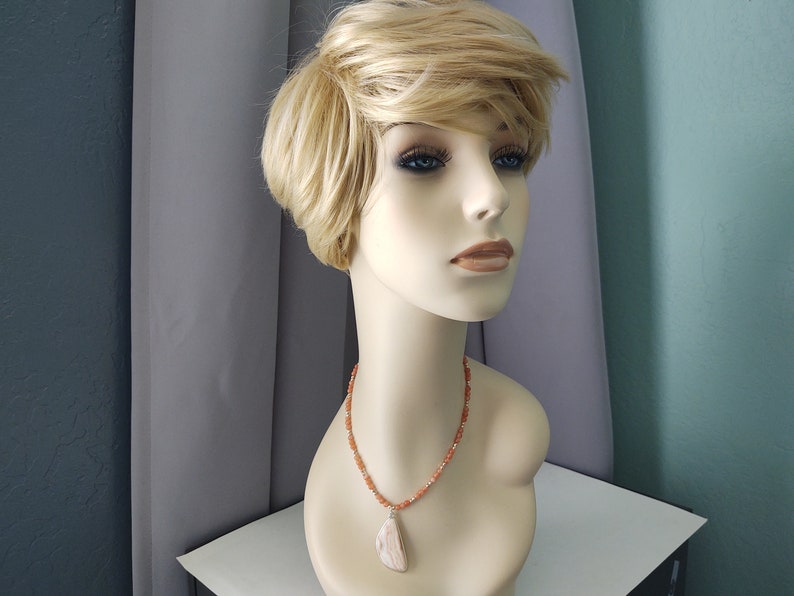Handmade Designer Inspired Gift for her Carnelian Dainty Beads Agate Healing Stone Pendant Necklace Modern Bohemian Gemstone Necklace