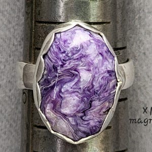 Handmade Sterling Silver Charoite Ring - Size 5
