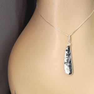 White Buffalo Turquoise Necklace, 925 Sterling Silver Pendant, Elegant Handmade Natural Nevada Stone, Everyday Gift for Friend, Mom, Wife