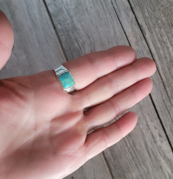Mens Turquoise Ring Handmade Natural Turquoise Sterling Etsy