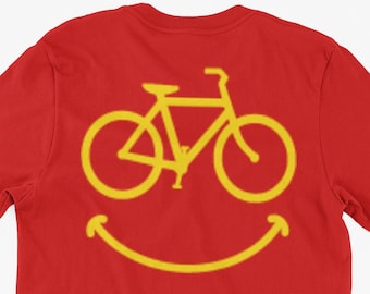 Funny Bike T-Shirt Smile Bike Gifts For Friends Family Men Woman Ladies Youth Kids Unisex T-Shirt