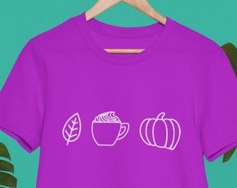 Fall T-Shirt Leaf Coffee Pumpkin Gifts For Friends Family Men Woman Ladies Youth Kids Unisex T-Shirt