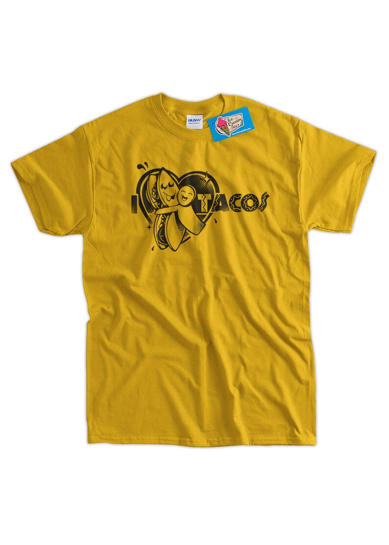 I heart love Tacos T-Shirt Tee Shirt T Shirt Mens Ladies Womens Youth Kids Funny food mexican image 2
