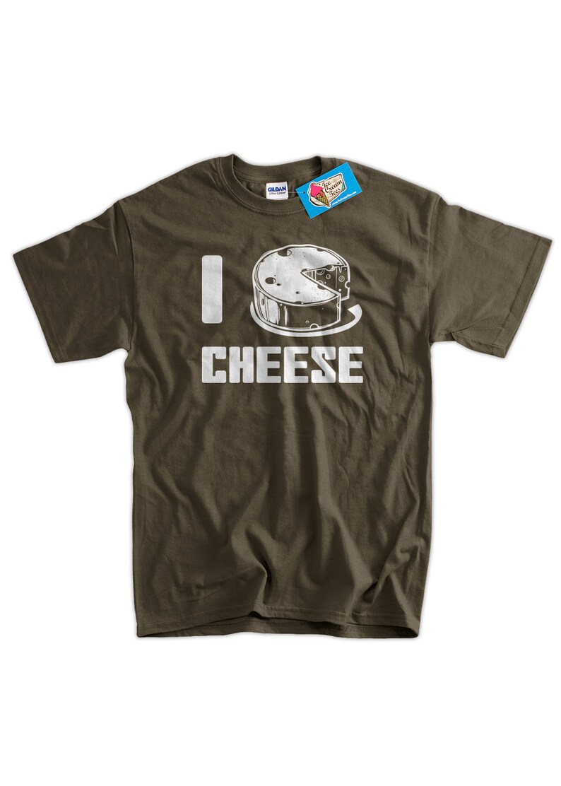 Funny Cheese T-Shirt I Love Cheese T-Shirt Food Cheese Time I Love Cheese French Cheese Organic Cheese TShirt Mens Ladies Womens Kids Ladie image 2