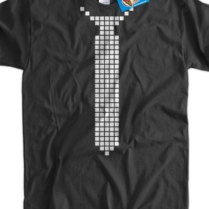 Pixel Tie Screen Printed T-Shirt Tee Shirt T Shirt Mens Ladies Womens Youth Kids Funny Geek image 1