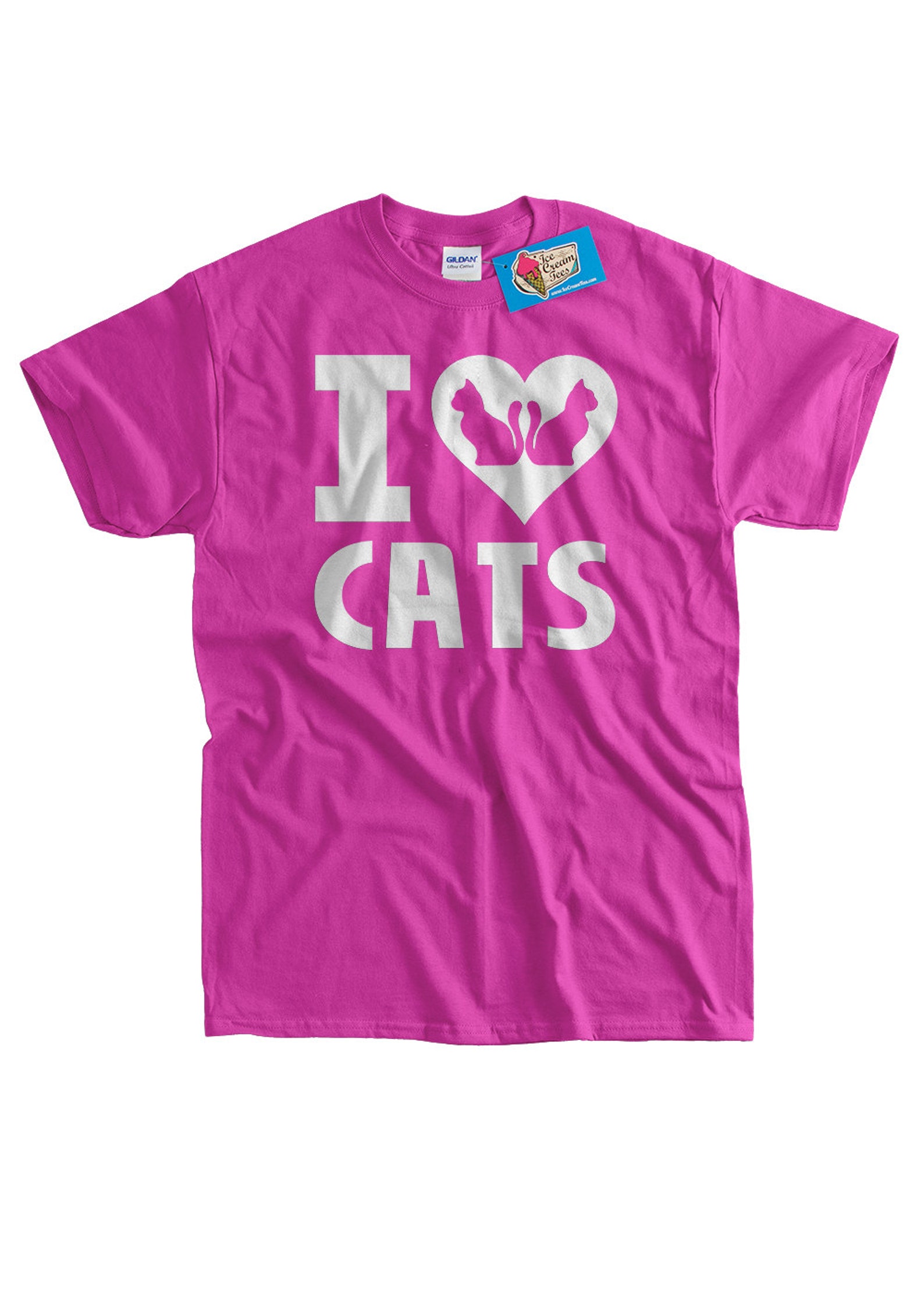 Cat Tshirt Kitty Tshirt Kitties I Love Cats Tshirt I Heart Etsy