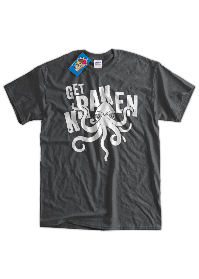 Get Kraken T-Shirt Cthulhu T-Shirt Sea Monster Geek Geeks Literature Lovecraft Screen Printed T-Shirt Tee Shirt T Shirt Mens Ladies Womens image 2