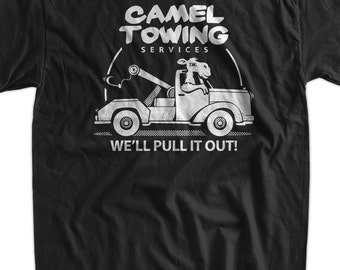 Funny Camel T-Shirt Gifts For Guys Camel Towing T-Shirt Gifts for Dad Screen Printed T-Shirt Tee Shirt T Shirt Mens Ladies Womens