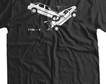 Car Crash Undo Control Alt Z T-Shirt - Funny Geek Computer Mechanic nerd computer Tee Shirt Mens Ladies Womens Youth Kids tshirt