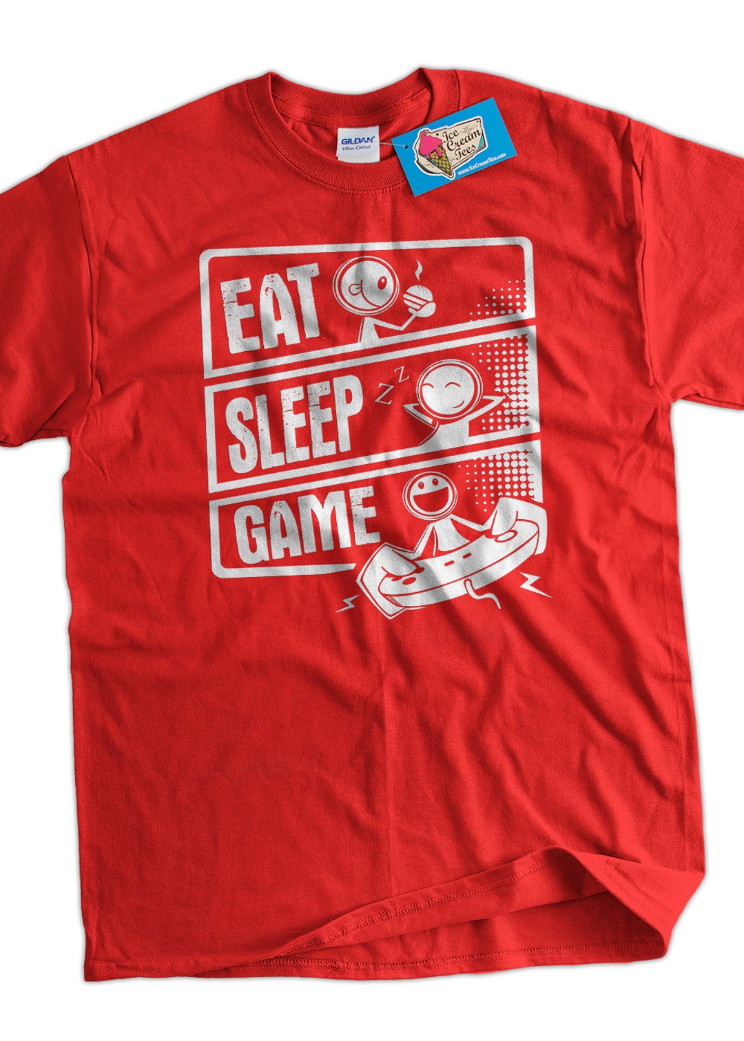  Eat Sleep Oof Repeat Gamers Meme T-Shirt : Clothing