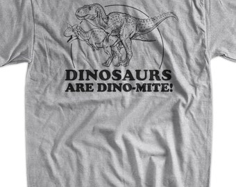 Funny Dinosaur T-Shirt - Dino-Mite Geek Science School Nerd Dinosaur Mens Ladies Womens Youth Kids