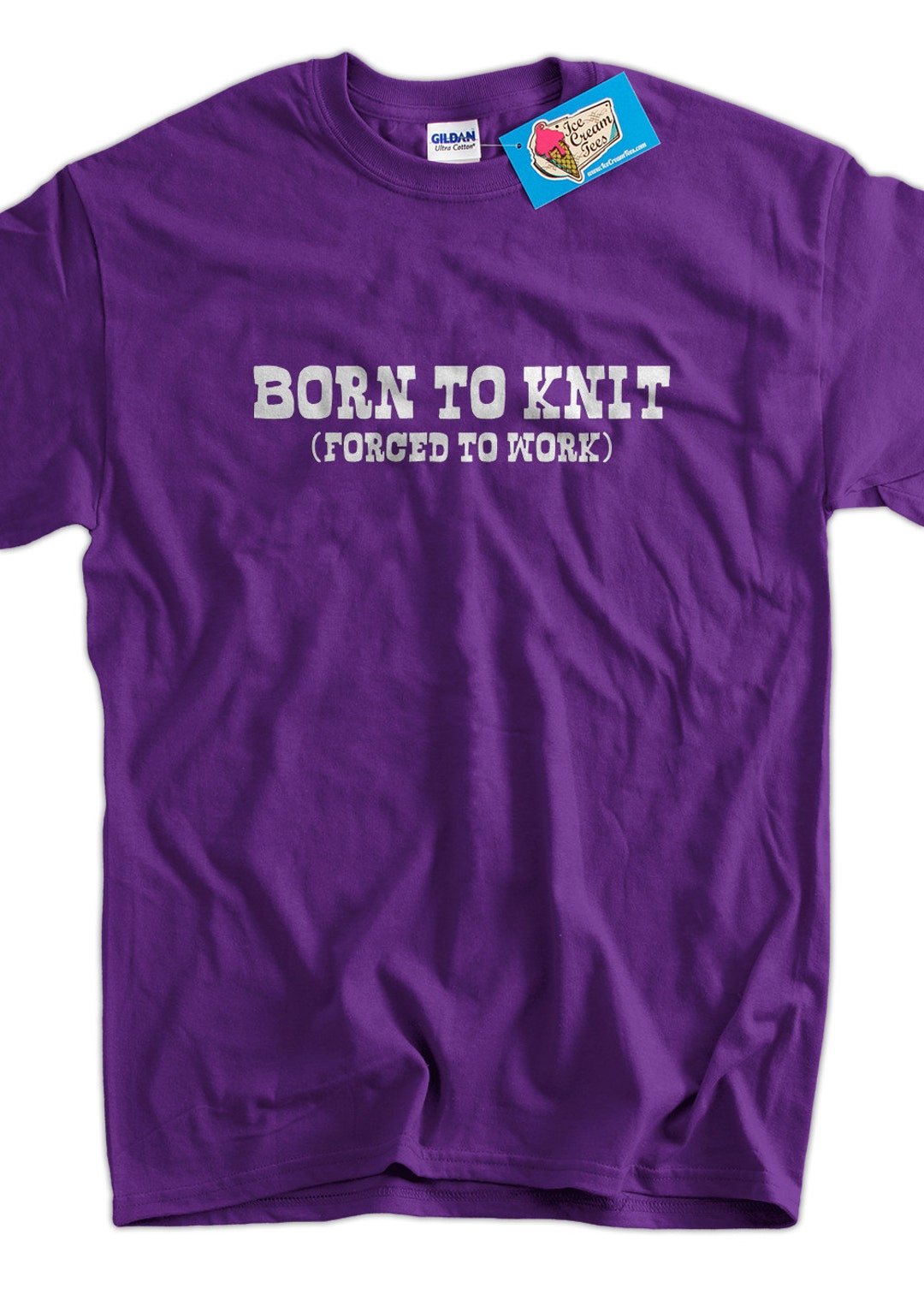 Funny Knitting Tshirt Born to Knit Forced to Work Tshirt Gifts for
