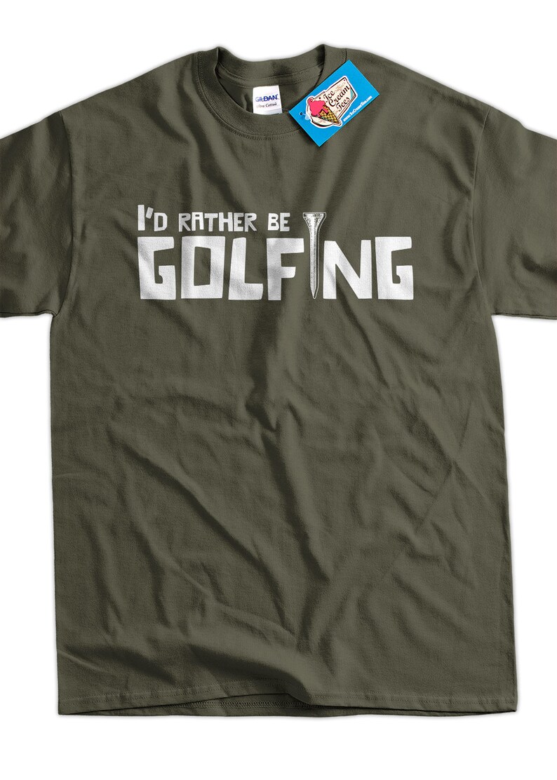 I'd Rather Be Golfing Golf Tee Screen Printed Tshirt Tee Etsy