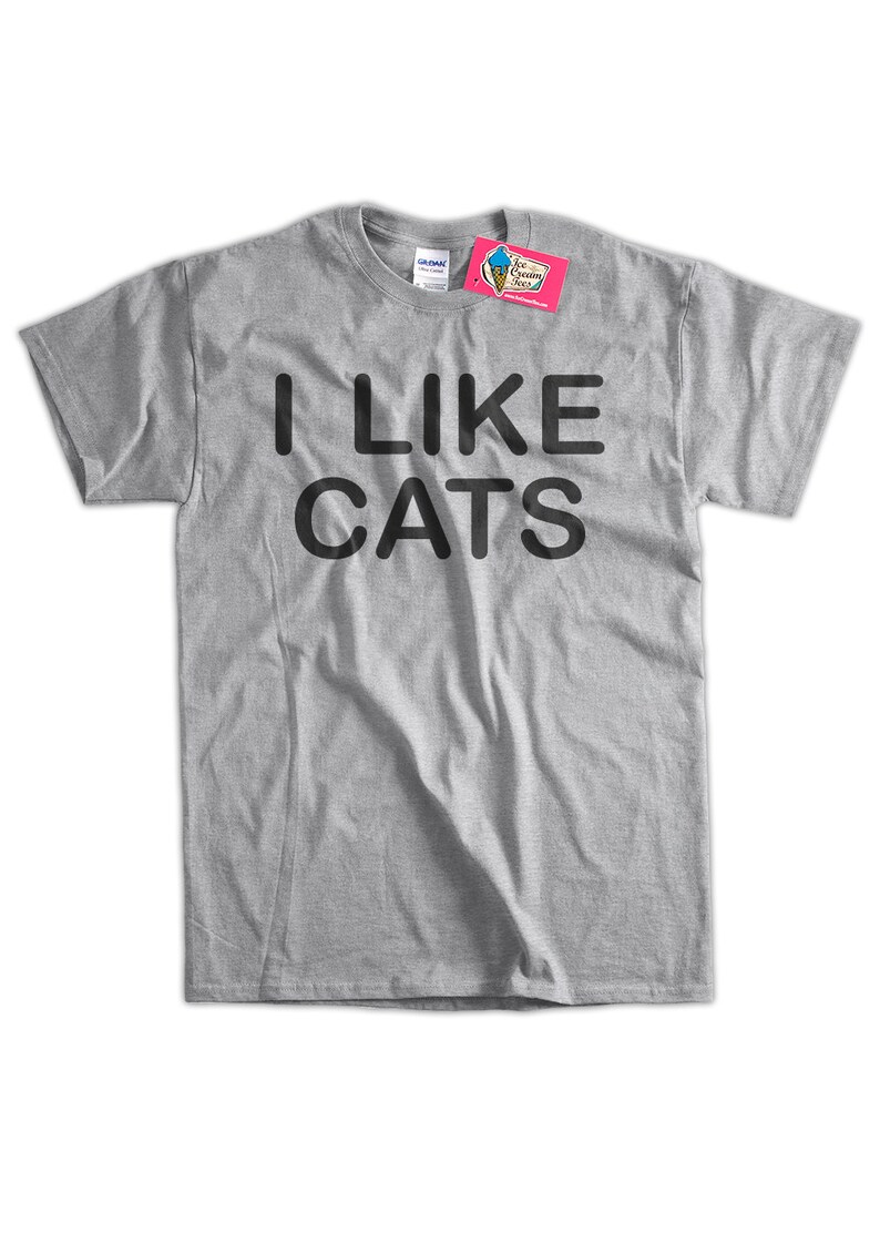 I Like Cats Shirt Tshirt Funny Cat Kitten Meow Funny Geek Tshirt BLACK ...