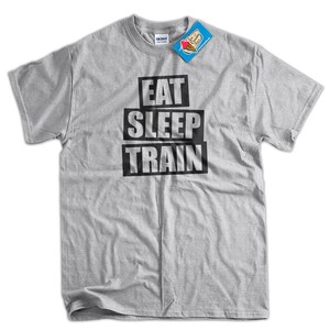 v5 Eat Sleep train shirt workout t shirt body build gym fitness Screen Printed T-Shirt Mens Ladies Women Kid Youth Funny Geek image 2