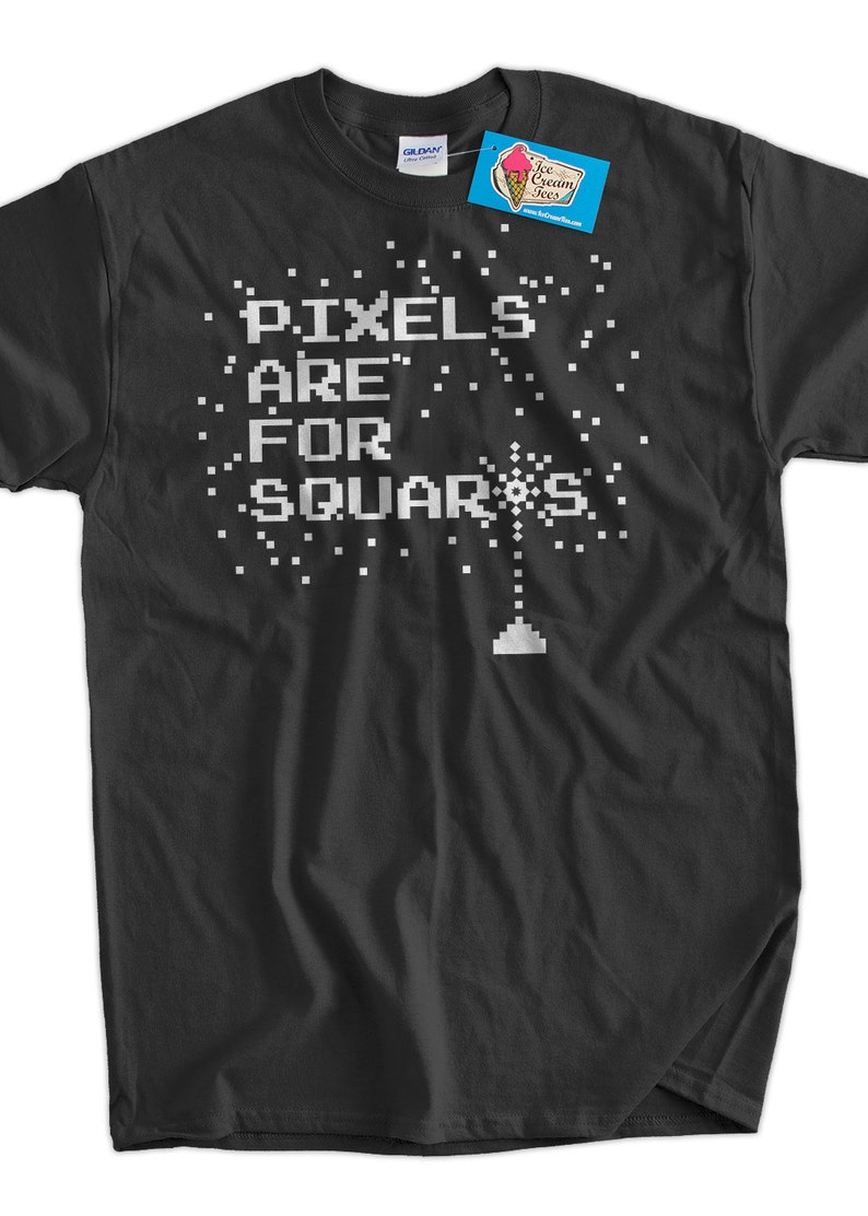Pixels Are for Squares Screen Printed T-shirt Tee Shirt T | Etsy
