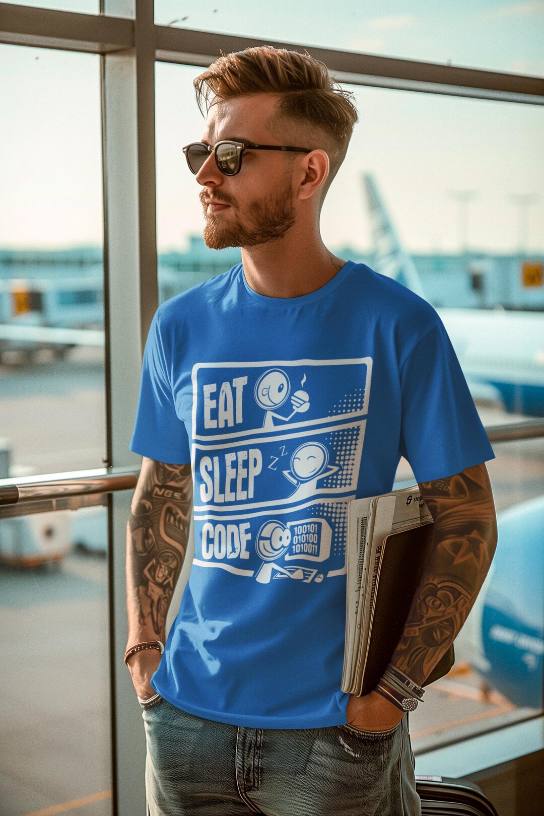 Eat Sleep Code V3 Programmer T-shirt Code Cartoon Geek Computer Gifts ...