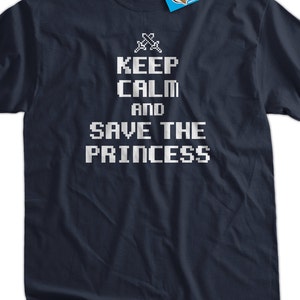 Funny Geek Video Game Princess T-Shirt - Save The Princess Tee Shirt T Shirt Geek Video Game Mens Ladies Womens Youth Kids
