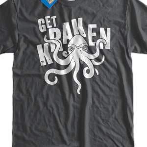 Get Kraken T-Shirt Cthulhu T-Shirt Sea Monster Geek Geeks Literature Lovecraft Screen Printed T-Shirt Tee Shirt T Shirt Mens Ladies Womens image 1