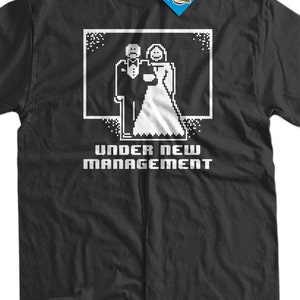 Under New Management pixel wedding t-shirt - Funny shirt bachelor party  Stag groom hangover adult humour tshirt gift