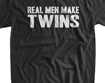 Twins T-Shirt Fathers Day New Baby Gift Real Men Make Twins T-Shirt Gifts for Dad Tee Shirt Mens Ladies Womens Youth Kids