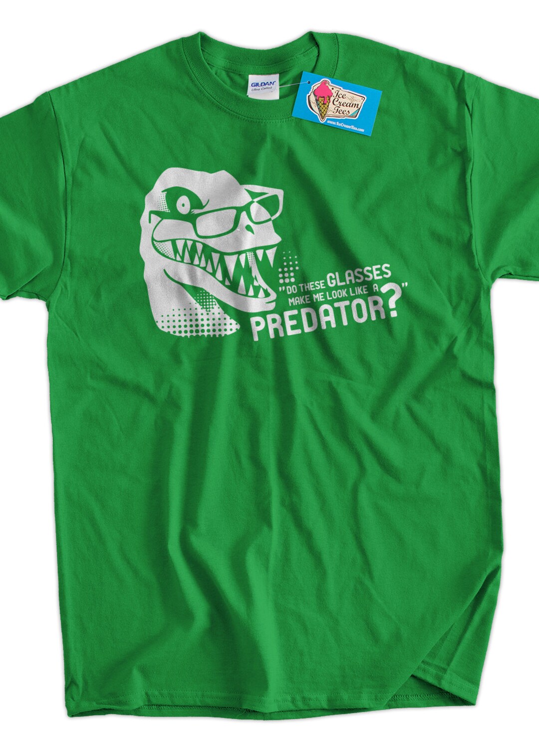 T-Rex Do These Glasses Look Like A Predator? Girl's Cotton Youth Grey T- Shirt 