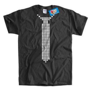 Pixel Tie Screen Printed T-Shirt Tee Shirt T Shirt Mens Ladies Womens Youth Kids Funny Geek image 2