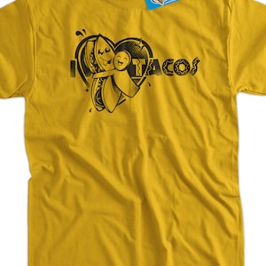 I heart love Tacos T-Shirt Tee Shirt T Shirt Mens Ladies Womens Youth Kids Funny food mexican image 1