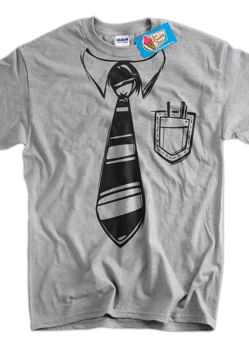 Funny Shirt Geek Tie Party nerd T-shirt Tee shirt Mens Girls Lady Pocket Screen Printed image 1