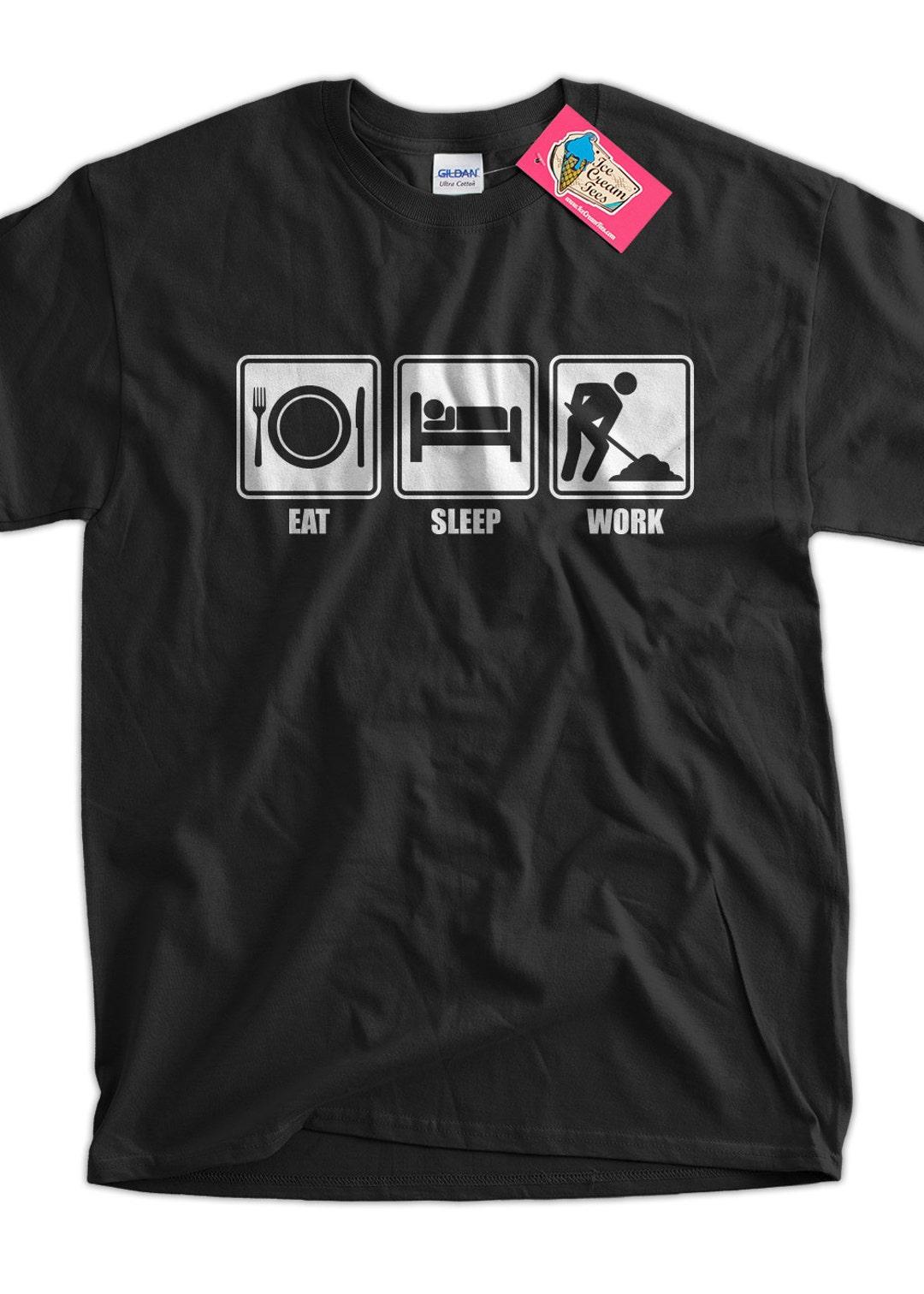 Funny Work Shirt Eat Sleep Work Tshirt V1 Workaholic Etsy