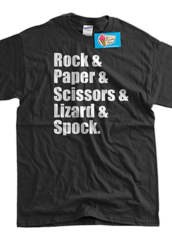 Rock Paper Scissors Lizard Spock Funny Geek Nerd Cool Tee Shirt T