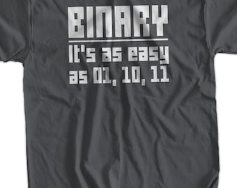 Funny Programmer T-Shirt Binary is easy as 01 10 11 tshirt binary code geek tshirt Computer Code Web Design Geek Mens Ladies Womens Kids