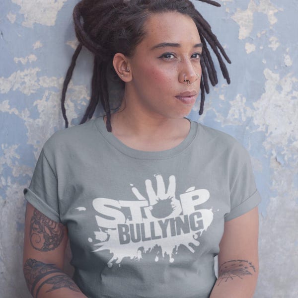 Stop Bullying T-Shirt - school pink shirt day Tshirt Anti Bullying Screen Printed T-Shirt Tee Shirt T Shirt Mens Youth Kids Funny Geek