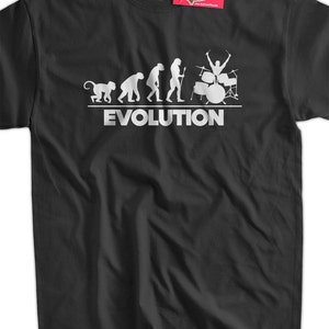 Evolution Of The Drummer T-Shirt Drummer Tee Shirt Drums Drumming Band T-Shirt Screen Printed T-Shirt Tee Shirt T Shirt Mens Ladies Womens image 1