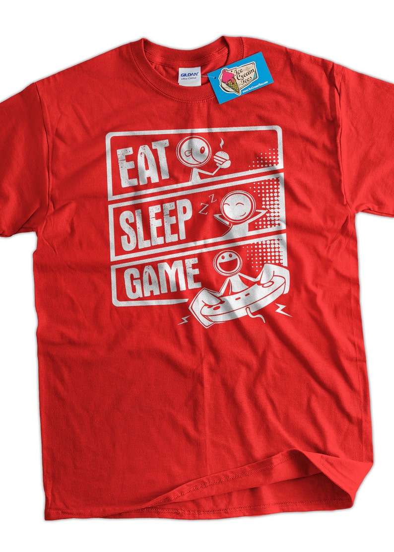Video Game Tshirt Gaming Tshirt Eat Sleep Game V3 Tshirt Etsy