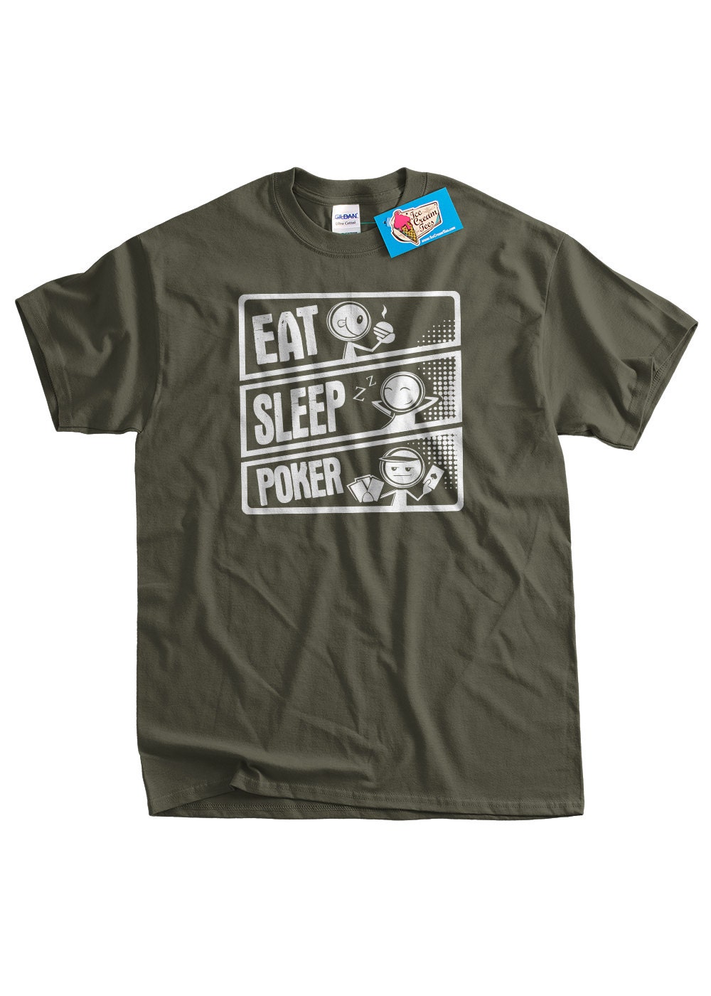 Eat Sleep Poker Repeat Card Player T-Shirt da Uomo Girocollo Rosso Small Eat Sleep Poker Repeat Card Player T-Shirt da Uomo Girocollo Rosso Small