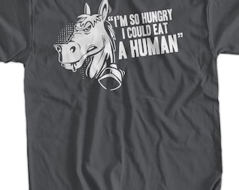 Funny Horse Shirt I'm So Hungry I Could Eat A Human T-Shirt Book Horses Shirt Funny Food School shirt T Shirt Geek Mens Ladies Womens Kids