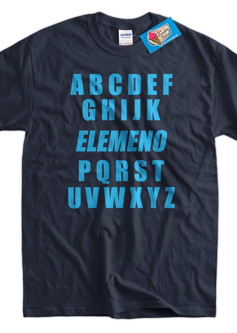 Alphabet Geek Nerd School English ABC Elemeno Funny Tshirt T-Shirt Tee Shirt Mens Womens Ladies Youth Kids Geek Funny image 1