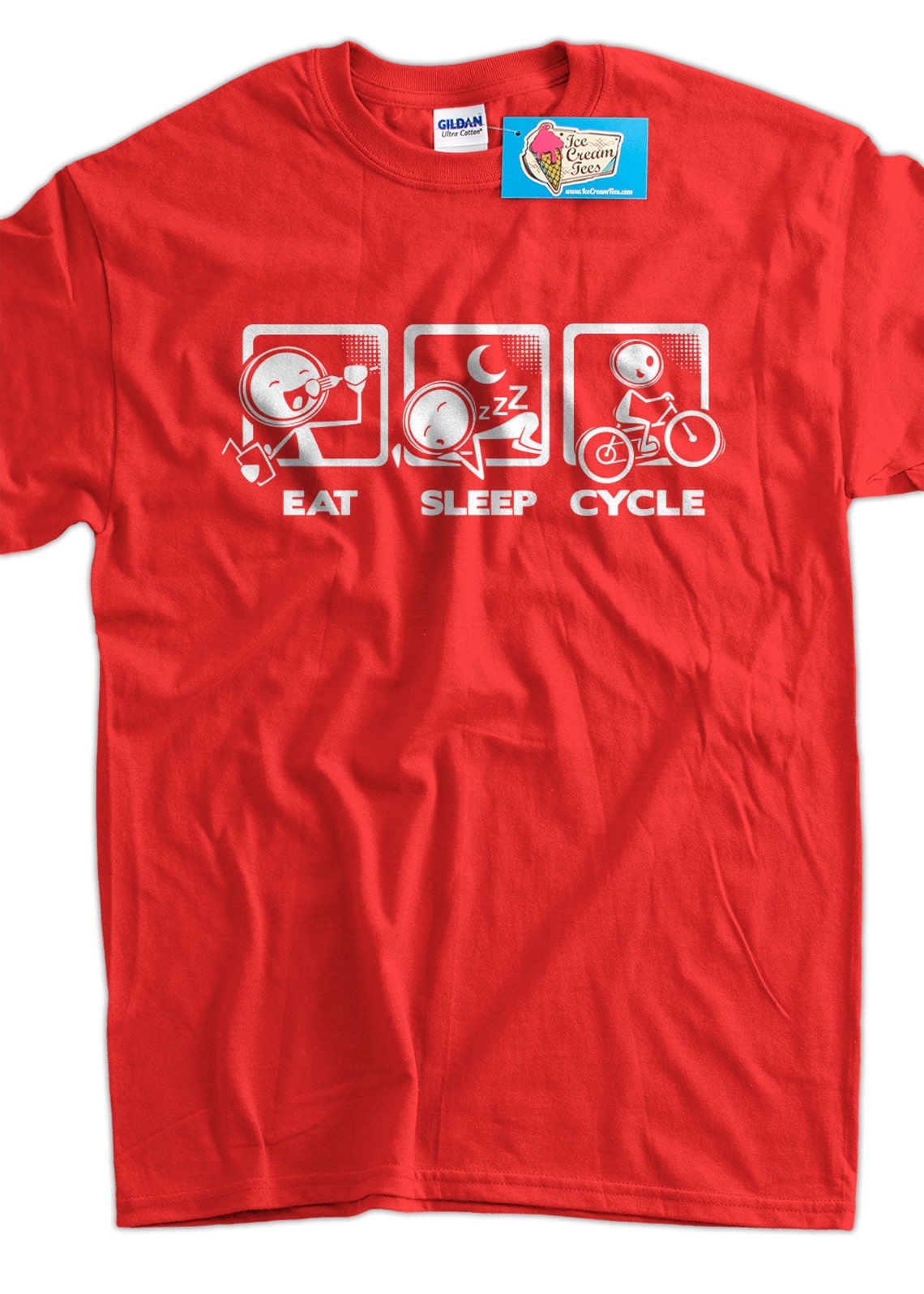 Funny Bicycle shirt Bike Biker Tshirt Eat Sleep Cycle Tshirt Etsy