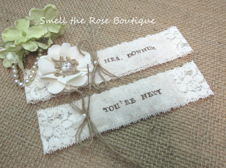 Rustic Wedding Garter Set,Wedding Garters Monogrammed Garter Set Personalized Rustic Wedding Garter Set