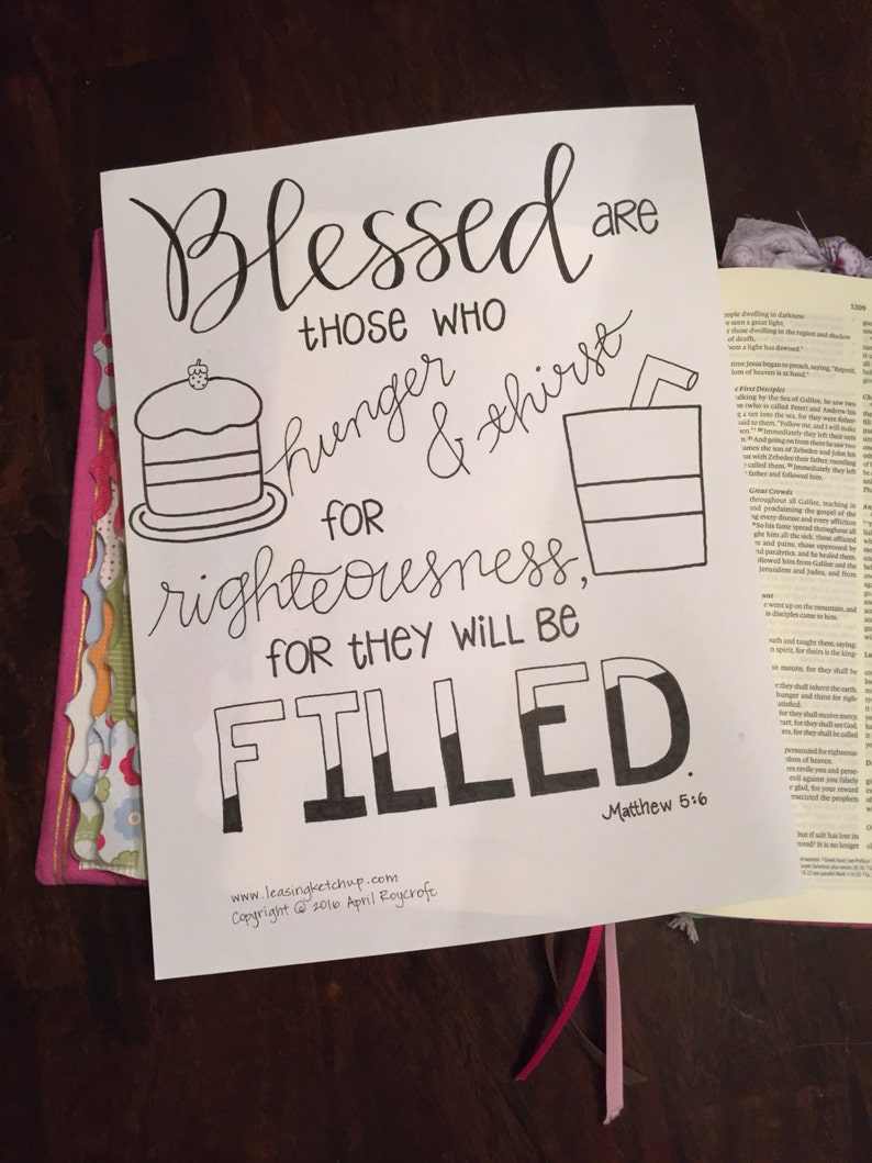 Coloring Sheet Printable Template Instant Download - Beatitudes - Etsy