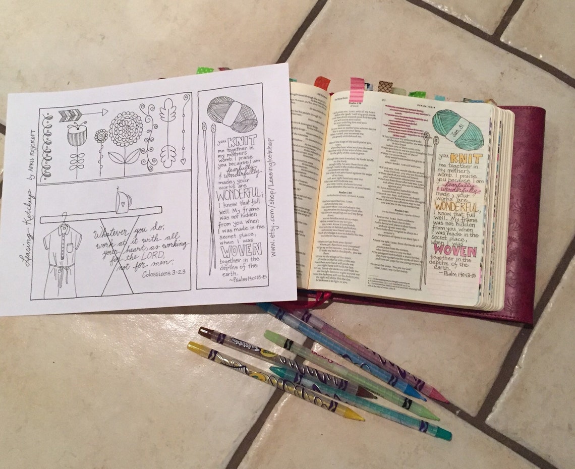 INSTANT DOWNLOAD - Bible Journaling Template - Etsy
