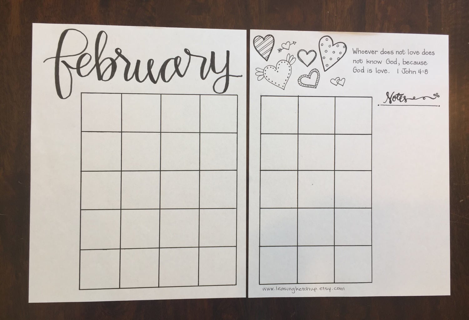 bullet journal printable template instant download february etsy